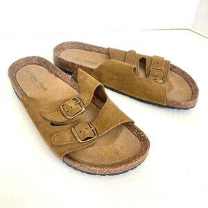 Alpine Woods Womens Sz 8.5 Double Strap Slide Sandals Casual Flat Comfort Italy